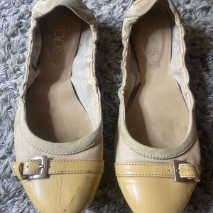 TOD'S Dee Ballerina flats w buckle tab